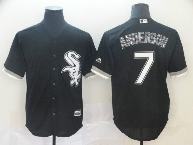 Chicago White Sox 7 Tim Anderson Baseball Jersey Black Fans