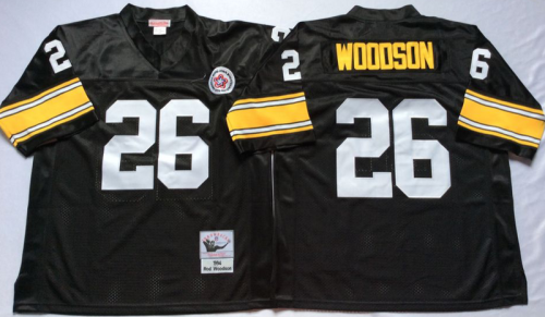Pittsburgh Steelers 26 Rod Woodson Football Jersey Black Retro