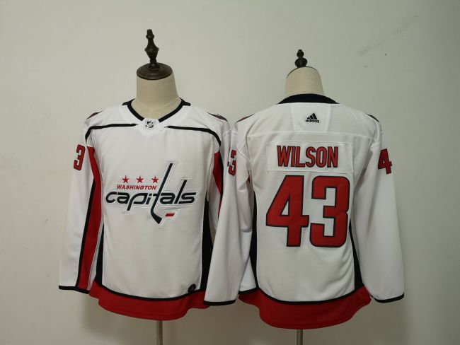 Youth Adidas Classic Washington Capitals 43 Tom Wilson Ice Hockey Jersey White