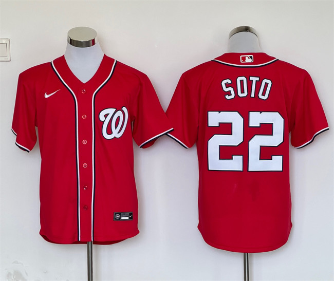 Nike Washington Nationals 22 Juan Soto Baseball Jersey Red Fan