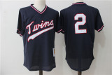 Minnesota Twins 2 Brian Dozier Baseball Jersey Deep blue hole cloth