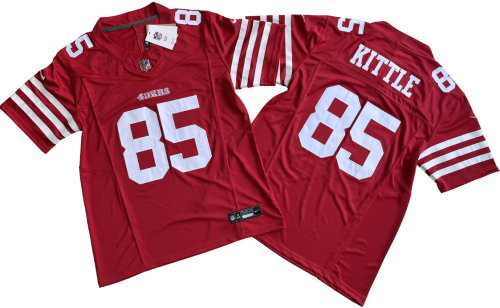 San Francisco 49ers 85 George Kittle Football Jersey Red Three Dynasties