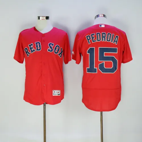 Boston Red Sox 15 Dustin Pedroia Flexbase Baseball Jersey Red