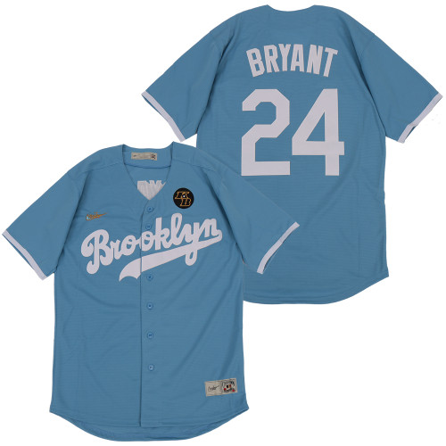 Los Angeles Dodgers 24 Kobe Bryant Baseball Jersey Blue Retro