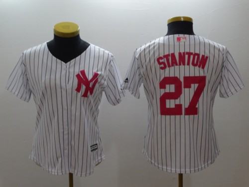 Women New York Yankees 27 Giancarlo Stanton Baseball Jersey White