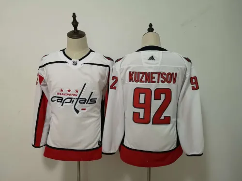 Youth Adidas Classic Washington Capitals 92 Evgeny Kuznetsov Ice Hockey Jersey White