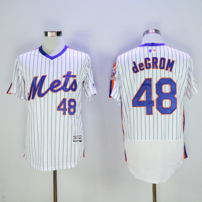 New York Mets 48 Jacob deGrom Flexbase Baseball Jersey White