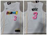 Nike Miami Heat 3 Dwyane Wade Basketball Jersey White City Edition