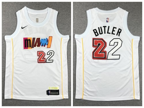 Youth Nike Miami Heat 22 Jimmy Butler Basketball Jersey White