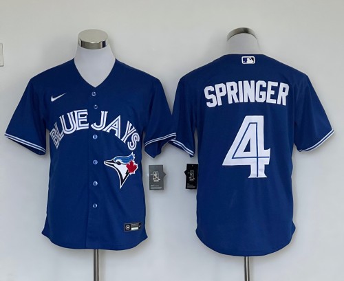 Nike Toronto Blue Jays 4 George Springer Baseball Jersey Blue Fan