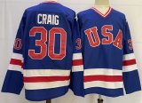 Classic USA 30 Craig Ice Hockey Jersey Blue