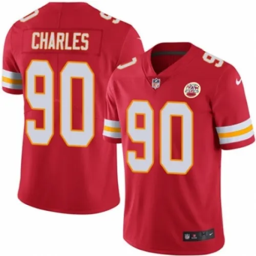Kansas City Chiefs 90 Stefan Charles Football Jersey Legend Red