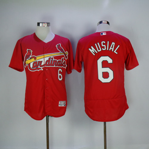 St.Louis Cardinals 6 Stan Musial Flexbase Baseball Jersey Red