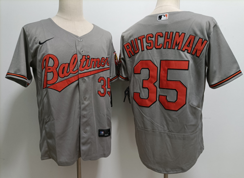 Nike Baltimore Orioles 35 Adley Rutschman Flexbase Baseball Jersey Gray