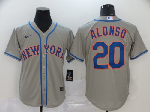 Nike New York Mets 20 Pete Alonso Baseball Jersey Gray Fans