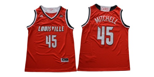 Louisville Cardinals 45 Donovan Mitchell College Basketball Jersey Red