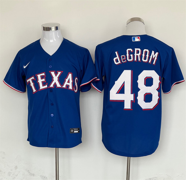 Nike Texas Rangers 48 Jacob deGrom Baseball Jersey Blue
