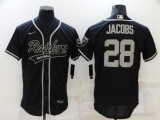 Oakland Raiders 28 Josh Jacobs Baseball Jersey Black