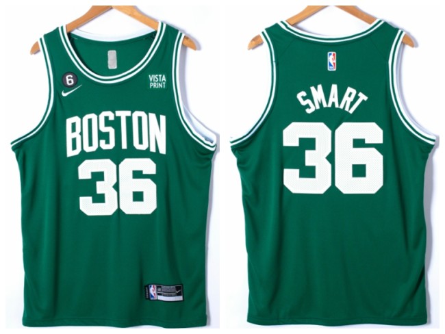 Nike Boston Celtics 36 Marcus Smart Basketball Jersey Green