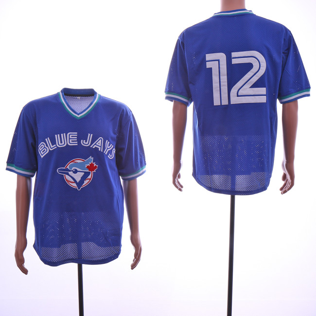 Toronto Blue Jays 12 Roberto Alomar Baseball Jersey Blue retro net eye