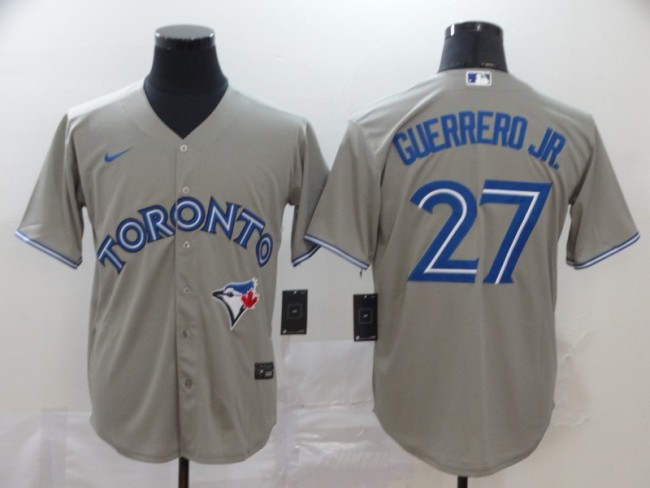 Nike Toronto Blue Jays 27 Vladimir Guerrero Jr. Baseball Jersey Gray Fan