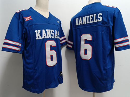 Kansas Jayhawks 6 Jalon Daniels College Football Jersey Blue