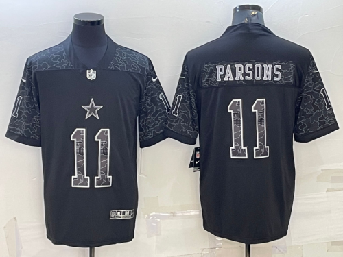 Dallas Cowboys 11 Micah Parsons Football Jersey Black Reflector