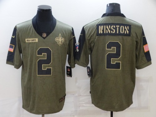 New Orleans Saints 2 Jameis Winston Football Jersey New salute