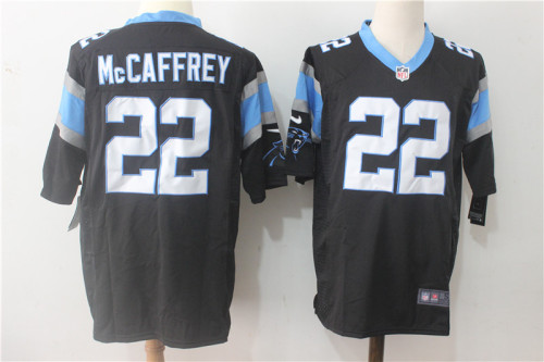 Carolina Panthers 22 Draft: McCaffrey Football Jersey Black Fan Edition