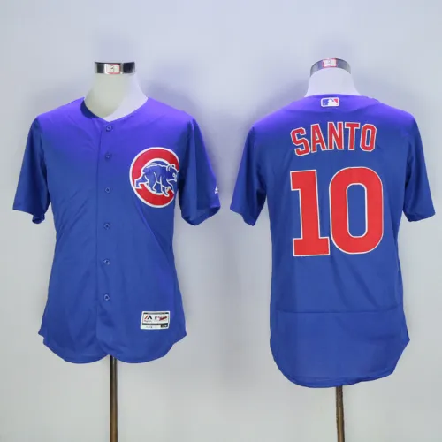 Chicago Cubs 10 Ron Santo Flexbase Baseball Jersey Blue