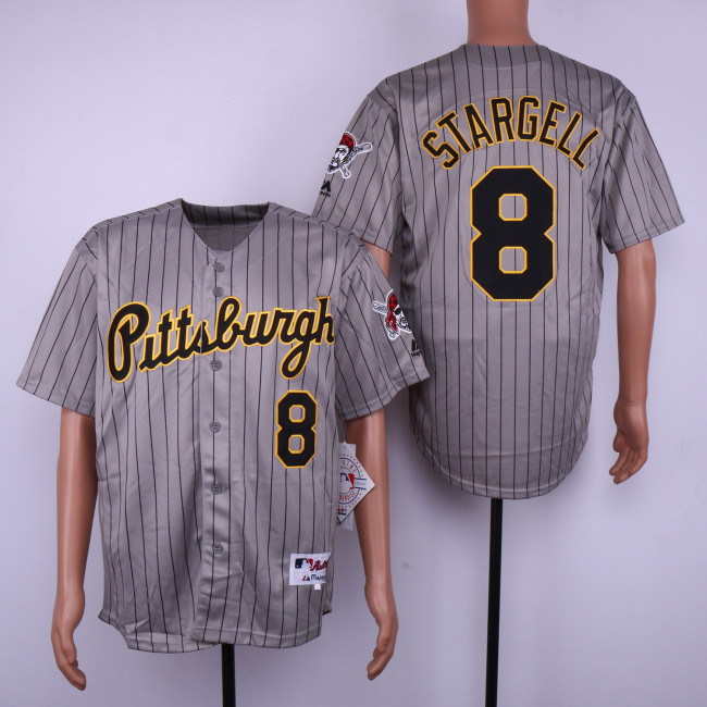Pittsburgh Pirates 8 Willie Stargell Baseball Jersey Gray Retro