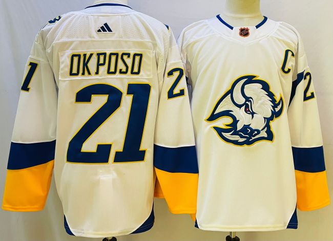 Adidas Buffalo Sabres 21  Kyle Okposo Ice Hockey Jersey White