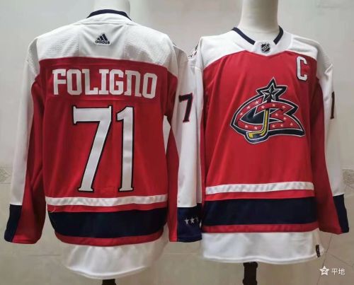 Adidas Columbus Blue Jacket 71 Nick Folign Ice Hockey Jersey Red