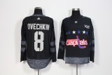 Adidas 100th Anniversary Washington Capitals 8 Alex Ovechkin  Ice Hockey Jersey Black