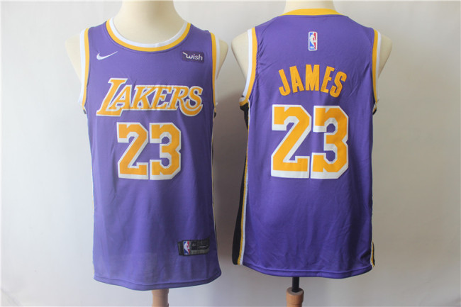 Nike Circular collar Los Angeles Lakers 23 LeBron James Basketball Jersey purple Fan