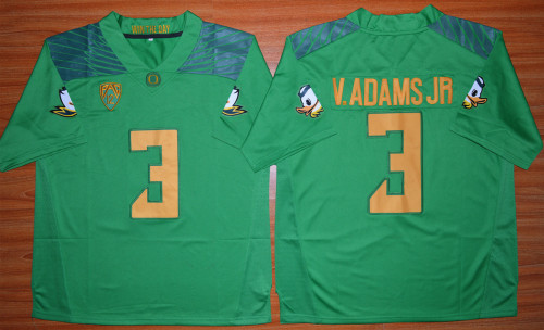 Oregon Duck 3 Vernon Adams Jr College Football Jersey Green