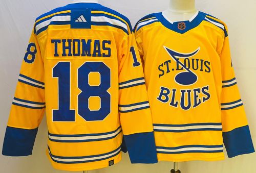 Adidas St. Louis Blues 18 Robert Thomas Ice Hockey Jersey Yellow
