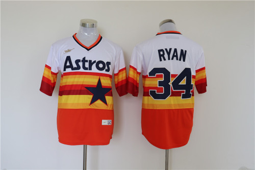 Nike Houston Astros 34 Nolan Ryan Baseball Jersey Rainbow Retro