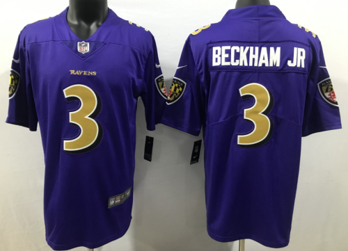 Baltimore Ravens 3 Odell Beckham Jr Football Jersey Limited Purple
