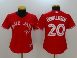 New Women Toronto Blue Jays 20 Josh Donaldson Baseball Jersey Red
