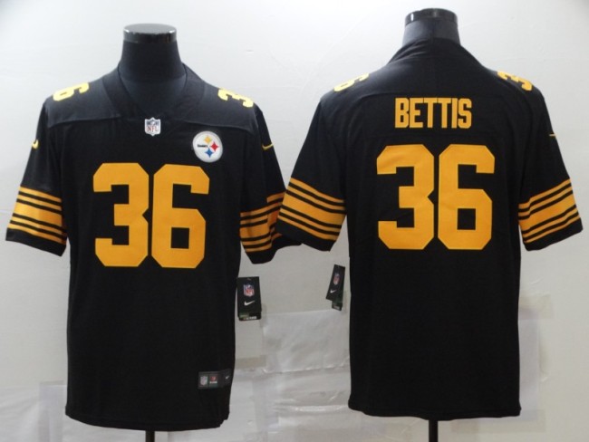 Pittsburgh Steelers 36 Jerome Bettis Football Jersey Legend Black Yellow