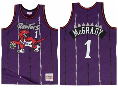 Toronto Raptors 1 Tracy McGrady Basketball Jersey Purple Retro