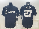 Nike Atlanta Braves 27 Austin Riley Baseball Jersey Black