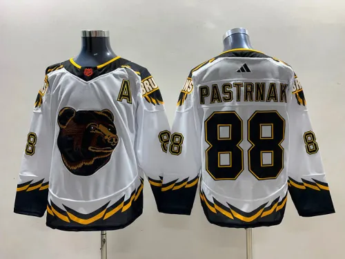 Adidas Boston Bruins 88 David Pastrnak Ice Hockey Jersey White