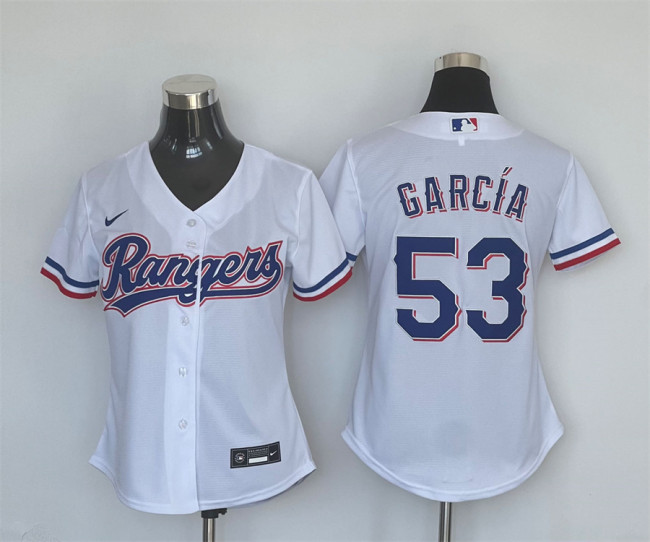 Women Nike Texas Rangers 53 Adolis García Baseball Jersey White