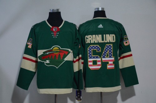 Adidas Classic Minnesota Wild 64 Mikael Granlund Ice Hockey Jersey Green National flag