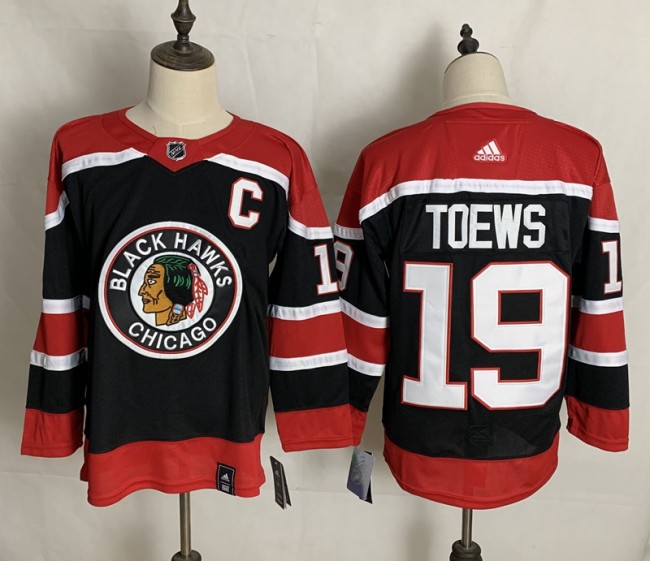 Adidas Chicago Blackhawks 19 Jonathan Toews Ice Hockey Jersey Black