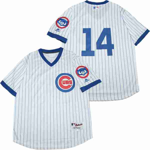 Chicago Cubs 14 Ernie Banks Baseball Jersey White Retro