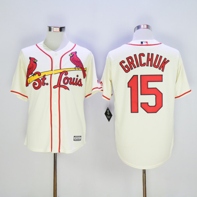 St.Louis Cardinals 15 Randal Grichuk Baseball Jersey Beige Fans version