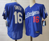 Nike Los Angeles Dodgers 16 Will Smith Flexbase Baseball Jersey Blue